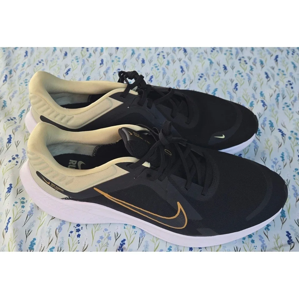 Nike Quest 5 Men Running Shoes Black Gold Size 14‎ DD0204 301